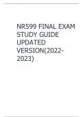 NR599 FINAL EXAM STUDY GUIDE UPDATED VERSION(2022-2023)