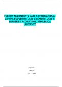 FNCE371 ASSIGNMENT 2 CASE 1: INTERNATIONAL CAPITAL BUDGETING, CASE 2: LEASING, CASE 3: MERGERS & ACQUISITIONS, ATHABASCA UNIVERSITY