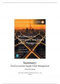 Summary Supply Chain Management - Exercises Solved ('22 - '23)