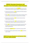 USPAP (Example Questions and Answers from the book) Latest Answers