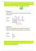 NRNP 6635 Final Exam Psychopathology Review Test  Submission: Updated 2023-2024 Exam Questions and  Answers rated A+ - Week 11 Assured success