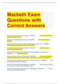 Macbeth Exam Questions with Correct Answers