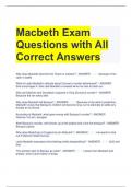 Bundle For Macbeth Exam Questions with All Correct Answers