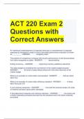 ACT 220 Exam 2 Questions with Correct Answers