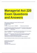 Managerial Act 220 Exam Questions and Answers