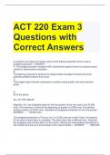 ACT 220 Exam 3 Questions with Correct Answers 