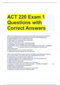 ACT 220 Exam 1 Questions with Correct Answers 