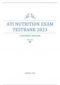 ATI NUTRITION EXAM TESTBANK 2023