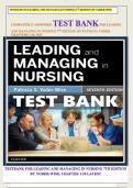 A Complete Test Bank Guide for Leading and Managing in Nursing 7th Edition, ISBN: 9780323449137 by Yoder-Wise Patricia Chapter 1-30/ Ace your Exam with this Complete Guide