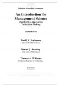  Accelerate Your Learning with [An Introduction to Management Science Quantitative Approaches to Decision Making,12E,anderson.International edition] Solutions Manual: Master Complex Exercises with Ease!