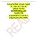 SONICWALL SNSA EXAM  LATEST2023 REAL  EXAM V2 100  QUESTIONS AND CORRECT  ANSWERS(VERIFIED ANSWERS)|AGRADE