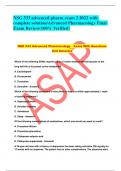 NSG 533 advanced pharm exam 2 2022 with complete solution/Advanced Pharmacology Final Exam Review(100% Verified)