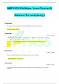 NURS 6501N Midterm Exam (Version-3)  Advanced Pathophysiology    • Question 1     The action of platelet-derived growth factor is to stimulate the production of which cells?    Selected Answer: Platelets    • Question 2  1 out of 1 points    A healthcare 