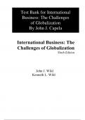 International Business The Challenges of Globalization 9th Edition By John Wild, Kenneth Wild (Test Bank)