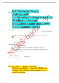 NURS-6501N-32 Advanced PathophysiologyWeek 6 Midterm Exam questions and answers new update 2022 Questions