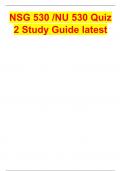 NSG 530 /NU 530 Quiz 2 Study Guide latest