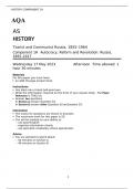 AQA   AS HISTORY Tsarist and Communist Russia, 1855–1964 Component 1H Autocracy, Reform and Revolution: Russia, 1855–1917  Wednesday 17 May 2023