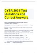 CYSA 2023 Test Questions and Correct Answers