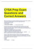 CYSA Prep Exam Questions and Correct Answers