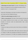 BIOD 171 Module 1 Review Quiz (16 questions)  Questions and Answers Latest (2023 / 2024) (Verified Answers)Portage Learning