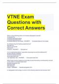 VTNE Exam Questions with Correct Answers