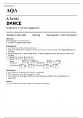 AQA A level DANCE MAY 2023 QUESTION PAPER: Component 2 Critical engagement