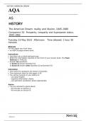 AQA   AS HISTORY The American Dream: reality and illusion, 1945–1980 Component 2Q Prosperity, inequality and Superpower status, 1945–1963  Tuesday 23 May 2023