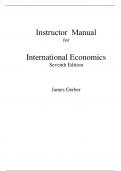 International Economics 7th Edition By James Gerber (Instructor Manual)