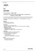 AQA    AS HISTORY The Cold War, c1945–1991 Component 2R To the brink of Nuclear War: international relations, c1945–1963  Tuesday 23 May 2023