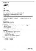 AQA    AS HISTORY The Making of Modern Britain, 1951–2007 Component 2S Building a new Britain, 1951–1979  Tuesday 23 May 2023