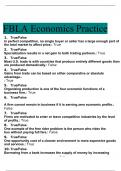 FBLA Economics questions with correct answers