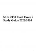 NUR 2459 / NUR2459 Final Exam 2 Study Guide | Latest 2023/2024 & NUR 2459 Mental Health Nursing: Final Exam Questions With 100% Correct Answers | Latest Update 2023/2024