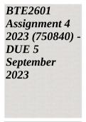 BTE2601 Assignment 4 2023 (750840) - DUE 5 September 2023