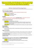 HESI A2 ANATOMY AND PHYSIOLOGY WITH ALL SECTIONS|  UPDATED QUESTIONS & ANSWERS| 92% FEATURED IN THE  ACTUAL EXAM| 2023-2024 UPDATE| GRADED A+ 