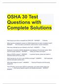 OSHA 30 Test Questions with Complete Solutions 