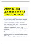 OSHA 30 Test Questions and All Correct Answers 