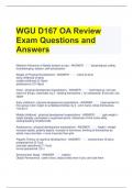 WGU D167 OA Review Exam Questions and Answers