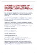 AANP FNP CERTIFICATION ACTUAL EXAM 2023 AANP FNP TEST BANK QUESTIONS AND CORRECT ANSWERS RATED A+