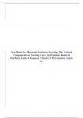 Test Bank for Maternal-Newborn Nursing: The Critical Components of Nursing Care, 3rd Edition, Roberta Durham, Linda Chapman Chapter 1-19|Complete Guide A+