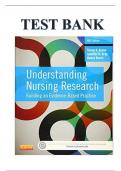 TEST BANK FOR UNDERSTANDING NURSING RESEARCH - 8TH EDITION BY SUSAN K GROVE & JENNIFER R GRAY