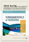 A Completed Test Bank For Fundamentals of Nursing 11th Edition by Potter Perry and Stockert Hall, 2022-2023 file/ Ace your Exam