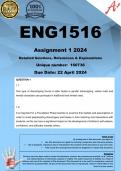 ENG1516 Assignment 1 (COMPLETE ANSWERS) 2024 (160736) - DUE 22 April 2024