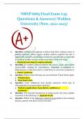 NRNP 6665 Final Exam (135 Questions & Answers): Walden University (New, 2022-2023)