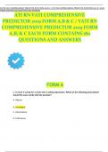 ATI RN VATI COMPREHENSIVE PREDICTOR 2019 FORM A,B & C / VATI RN COMPREHENSIVE PREDICTOR 2019 FORM A,B, & C EACH FORM CONTAINS 180 QUESTIONS AND ANSWERS