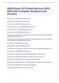 USPS Exam 421-Postal Services 2023-2024 with Complete Questions and Answers