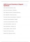 OCR A-Level Chemistry A Organic Synthesis | 59  Questions and Answers with complete solution