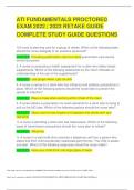 ATI FUNDAMENTALS PROCTORED EXAM 2022 | 2023 RETAKE GUIDE COMPLETE STUDY GUIDE QUESTIONS