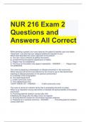 NUR 216 Exam 2 Questions and Answers All Correct 