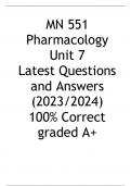 MN 551 Unit 7  Latest Questions and Answers (2023/2024)  100% Correct graded A+