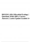 BIO 250L Lab 3 Structure & Microscopy (Microbiology) Questions With Correct Answers, BIO 250L Lab Quiz 4, BIO250 LAB 6 Microbial Ecology, BIO250L Lab 5 Eukaryotic Microbes, Parasitology, & Viruses, BIO 250L V2 Lab 4 (Selective Media & Agar) AND BIO 250 Fi